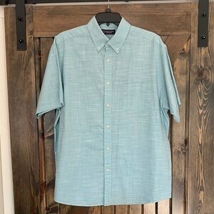 Roundtree & Yorke Light Turquoise Casual Button Down Shirt